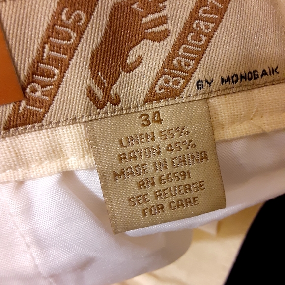 TRUST YELLOW  MEN LINEN SHORT IN SIZE 34 - Picture 13 of 15